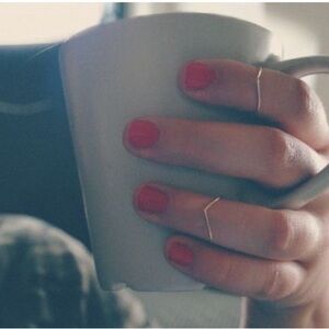 Set of 3 Triangle Banded Midi Rings